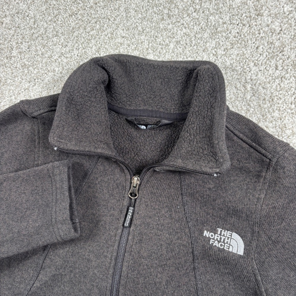 The North Face Sweater Fleece Jacket Women S Gray Full Zip Mock Neck 01350